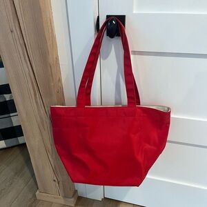 Red Heavy Duty Tote Bag with Zipper Closure